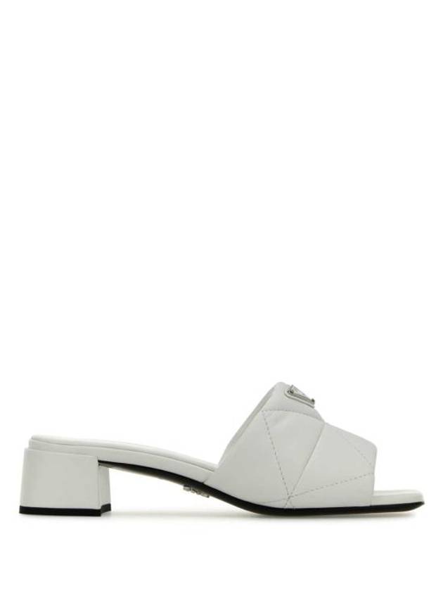 프라다 퀼티드 나파 레더 슬라이드 화이트