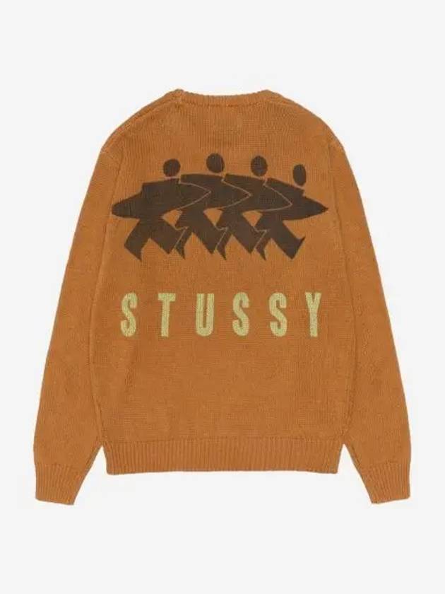 스투시 서프맨 아이콘 코튼 리넨 크루넥 브라운 Stussy Surfman Icon Cotton Linen Crew Brown