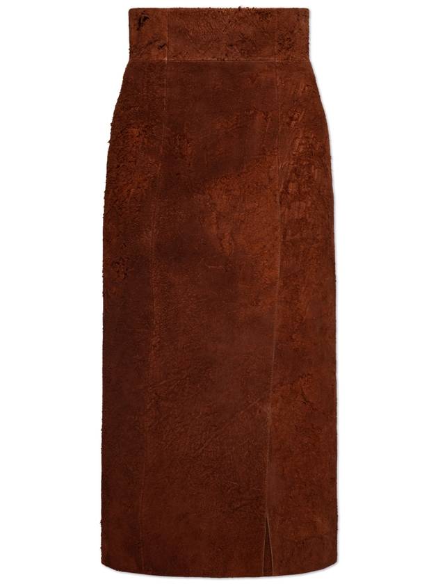 Alexander McQueen Leather Skirt Women's Brown