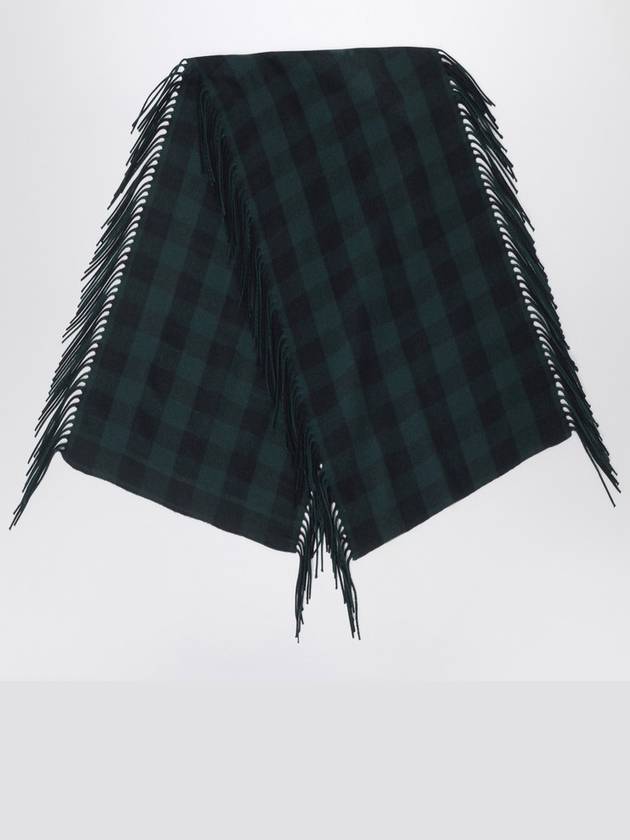 Destin British green check wool and cashmere shawl