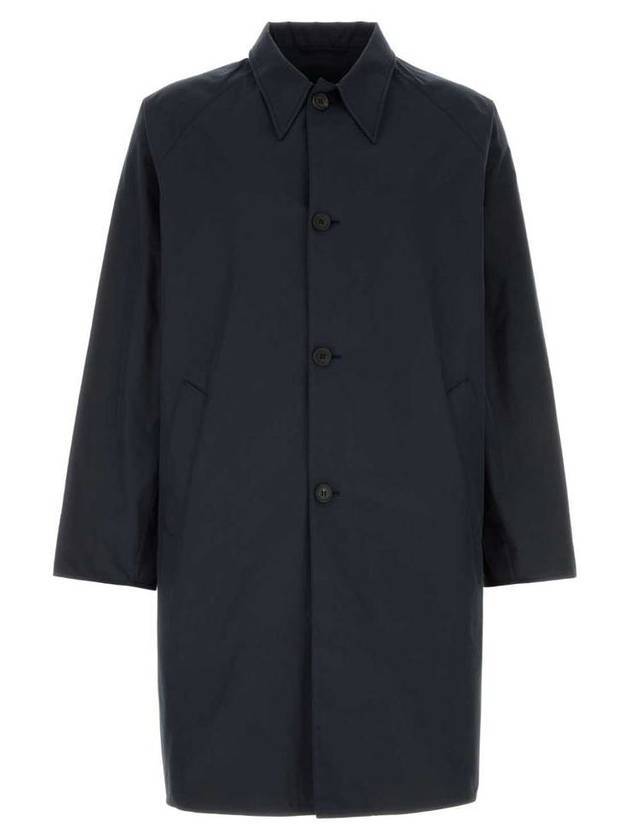 프라다 코튼 블렌드 트렌치 코트 네이비