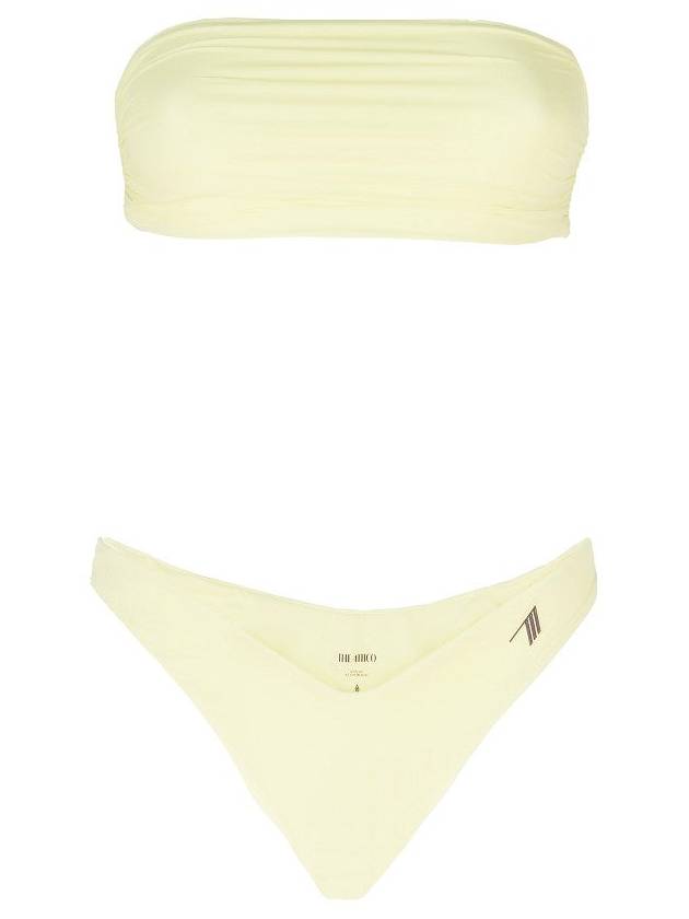 THE ATTICO Rubberized logo bandeau bikini