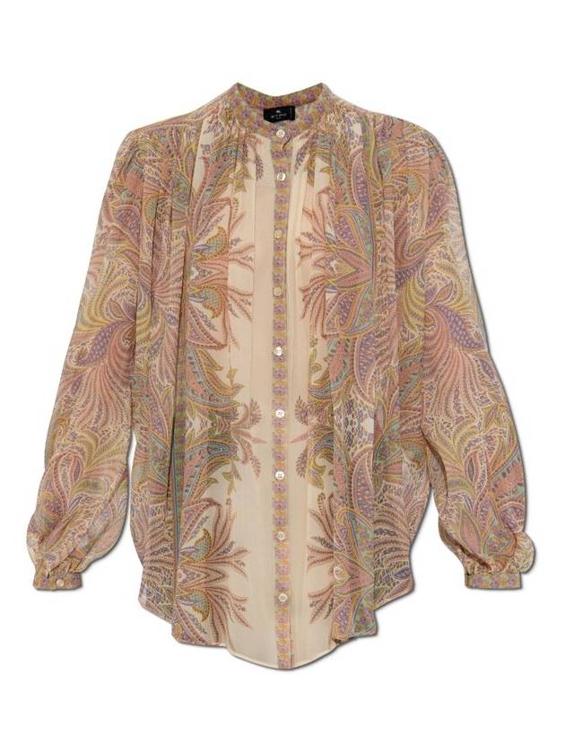 에트로 페이즐리 프린트 플리츠 디테일 셔츠