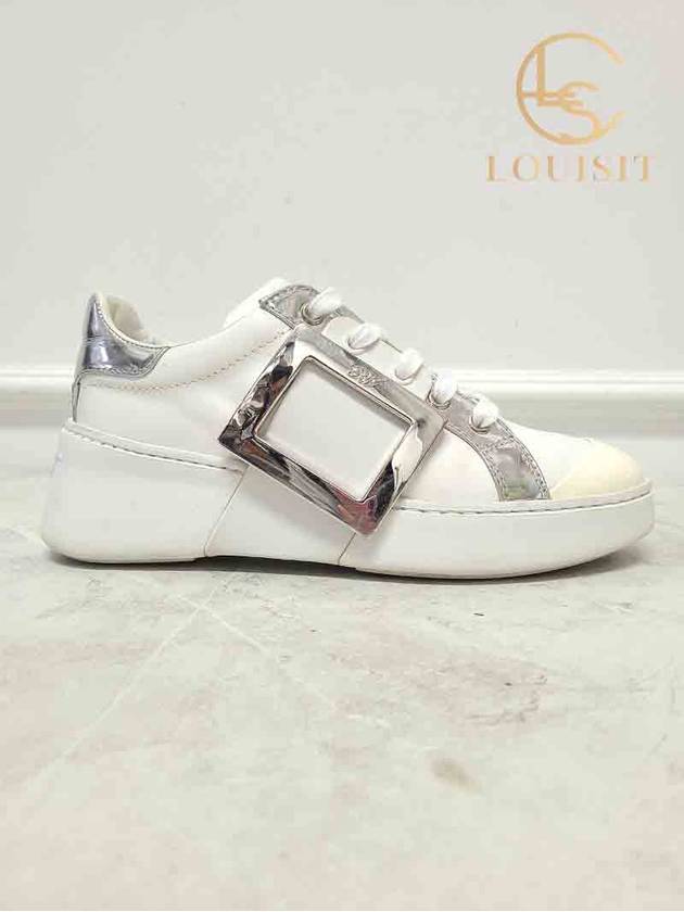 로저비비에 화이트 비브 스케이트 메탈 버클 스니커즈 34.5