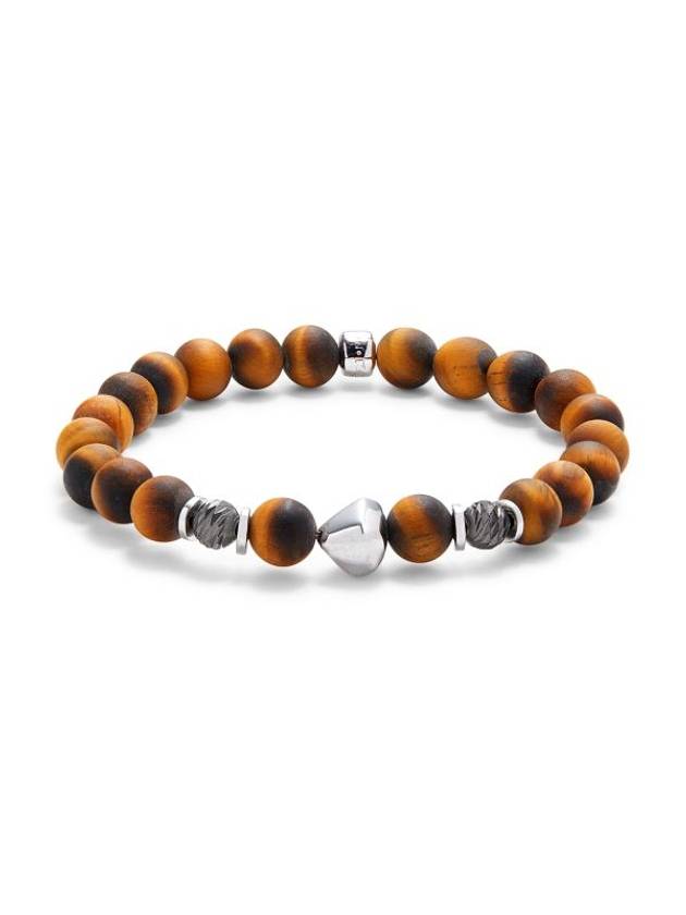 너겟 스털링 실버 타이거 아이 비즈 팔찌 Nugget Sterling Silver & Tiger’s Eye Beaded Bracelet