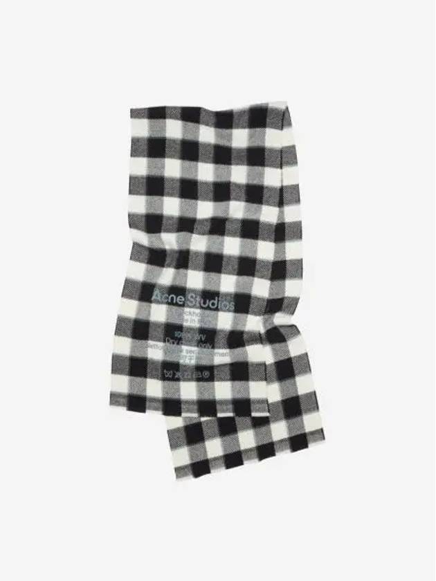 아크네 스튜디오 체크 울 스카프 그레이 블랙 화이트 Acne Studios Checked Wool Scarf Grey Black White