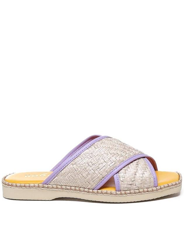 Hogan Lilac Rafia Sandals