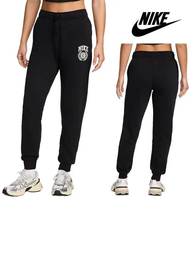 나이키 바지 여성 스포츠 미드라이즈 조거팬츠 블랙