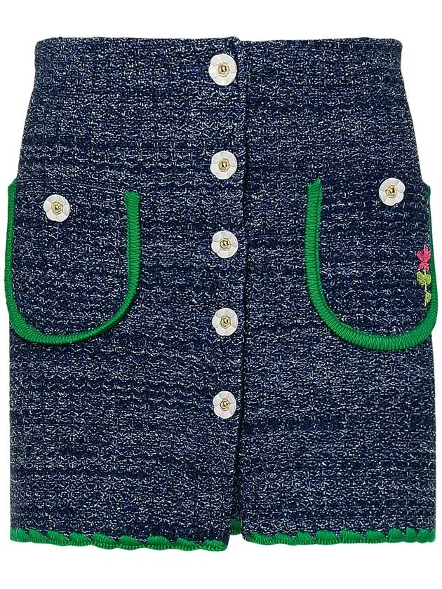 Cormio Chiara 버튼 미니 스커트 CHIARA_BLUE