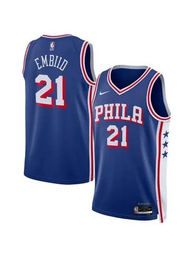 나이키 맨즈 and 우먼 Tyrese Maxey 로얄 필라델피아 세븐티식서스 스윙맨 저지 아이콘 에디션 로얄 8286170