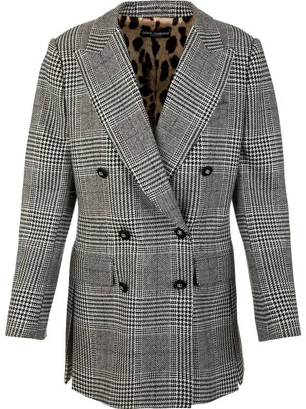 Dolce & Gabbana 하운드투스 패턴 더블 브레스티드 블레이저 F29QVTFQ2M5_S8100