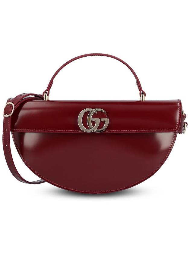 구찌 여성 하프문 레더 스몰 토트 백 레드