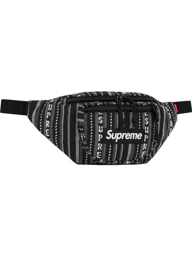 20SS 슈프림 우븐 스트라이프 웨이스트백 블랙 Supreme Woven Stripe Waist Bag Black