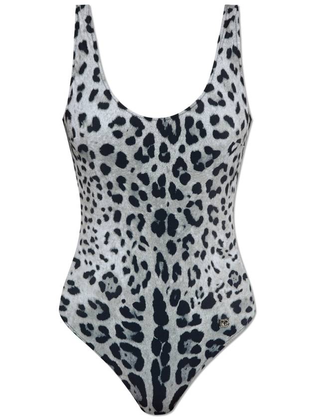 Dolce & Gabbana One-piece Swimsuit With Animal Print  Women's  Grey