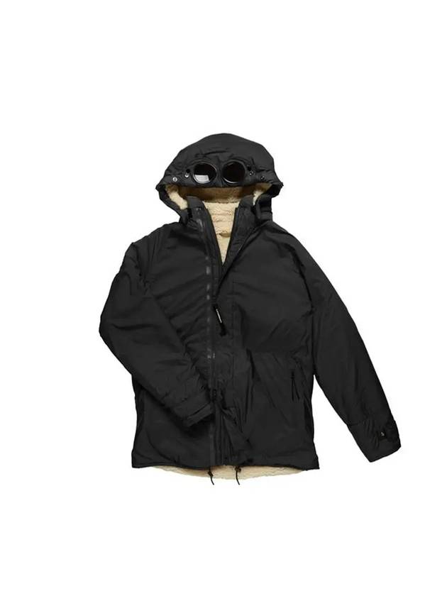 CP컴퍼니 플리스 리버서블 고글 후드 패딩 블랙 아이보리