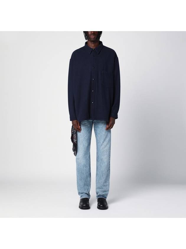 Destin Dark blue wool and cashmere overshirt