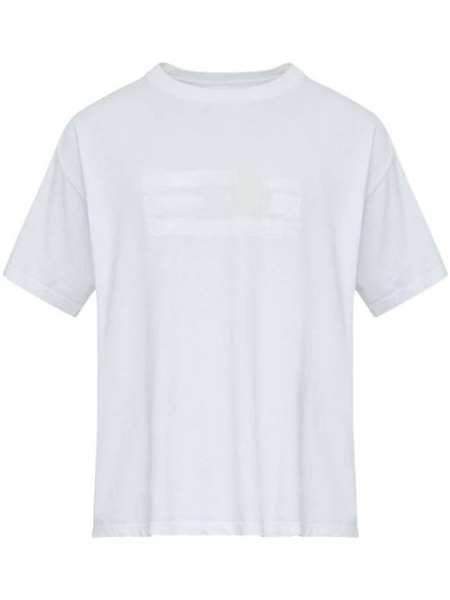 메종마르지엘라 프린트 코튼 반팔 티셔츠 화이트