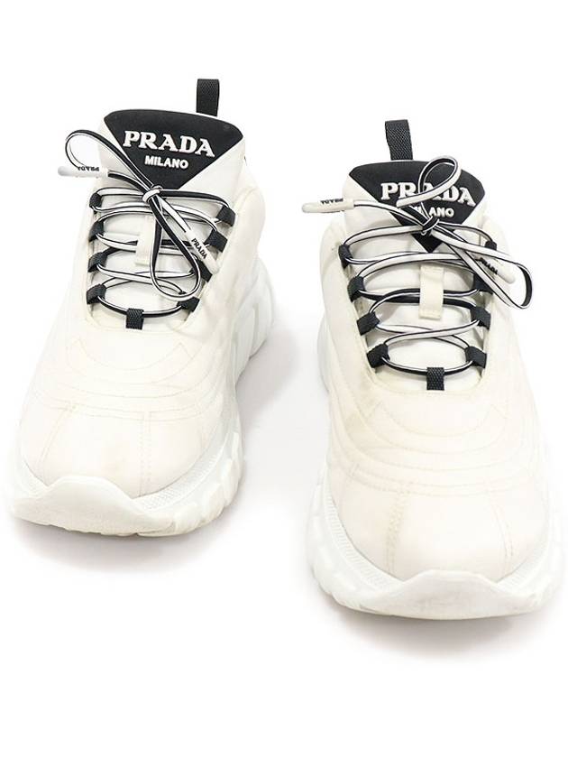 Prada 프라다 1E655M 화이트 리나일론 개버딘 여성 스니커즈 35