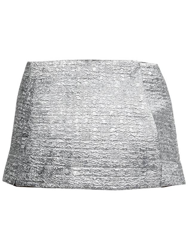 BIBIANA WRAP IN SILVER METALLIC SEERSUCKER