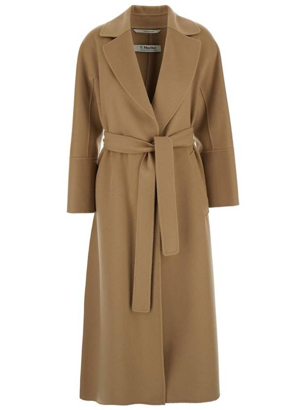 ＇S MAXMARA Elisa Beige Coat with Notched Revers and Tie Closure in Wool Woman 2519011081600033