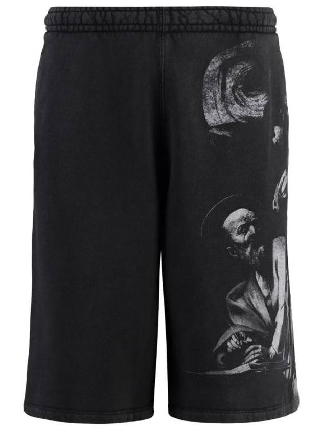 오프화이트 S. 매튜 코튼 트랙 쇼츠 블랙