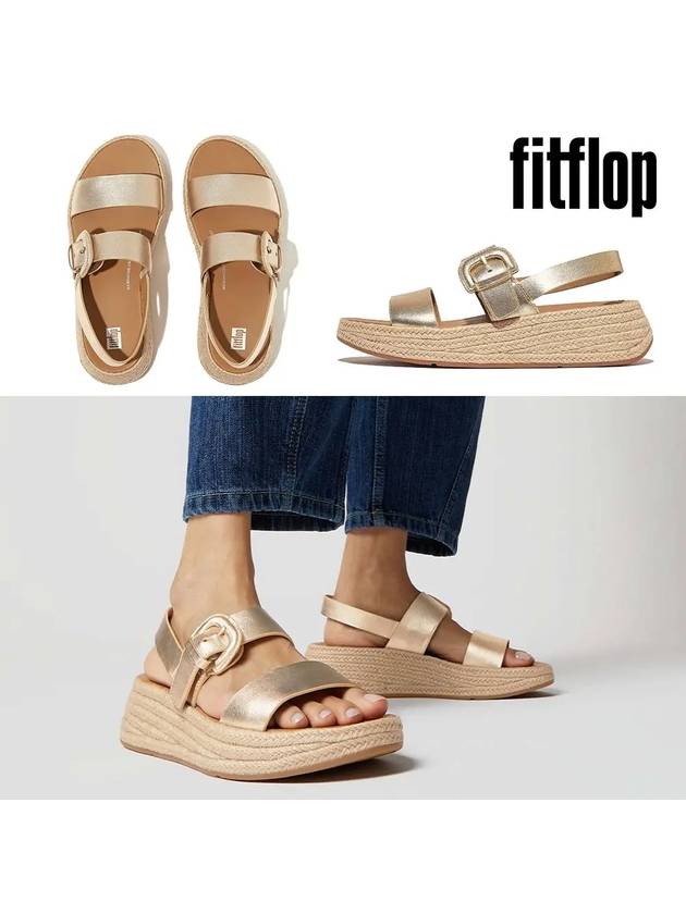 핏플랍 샌들 F모드 스트랩 버클 가죽 플랫폼 신발 플라티노