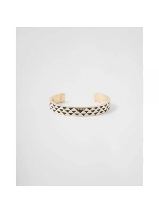 프라다 에나멜 메탈 팔찌 블랙 화이트 1IB846_2CO2_F0TTY