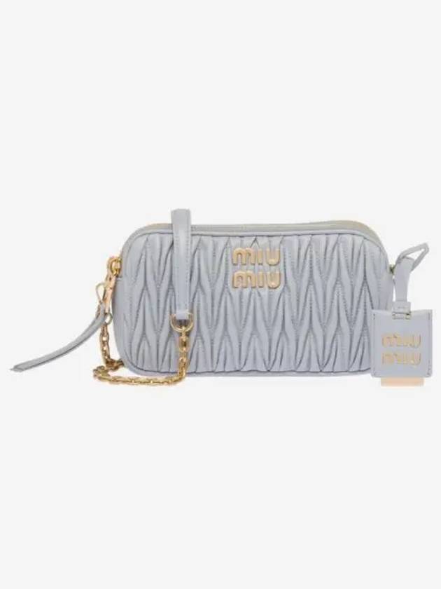 미우 미우 마테라쎄 나파 가죽 미니백 콘플라워 블루 Miu Miu Matelasse Nappa Leather Mini Bag Cornflower Blue