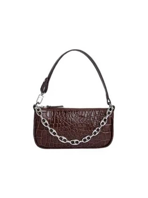 바이파 크로코 엠보스드 레더 미니 레이첼 누텔라 By Far Croco Embossed Leather Mini Rachel Nutella