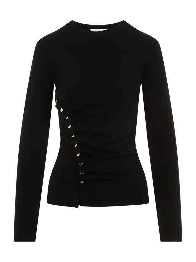 Paco Rabanne 긴팔 버튼 디테일 탑 24AJTO708VI0386_P001BLACK