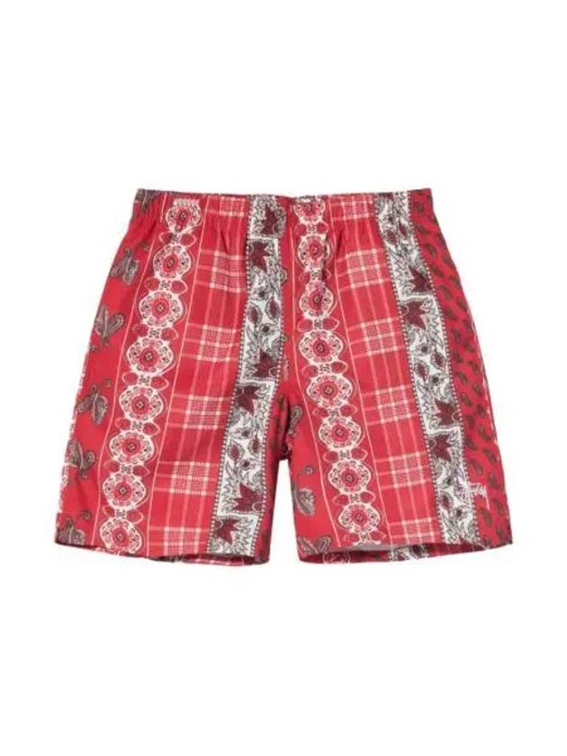 스투시 페이즐리 플레이드 워터 쇼츠 레드 Stussy Paisley Plaid Water Shorts Red