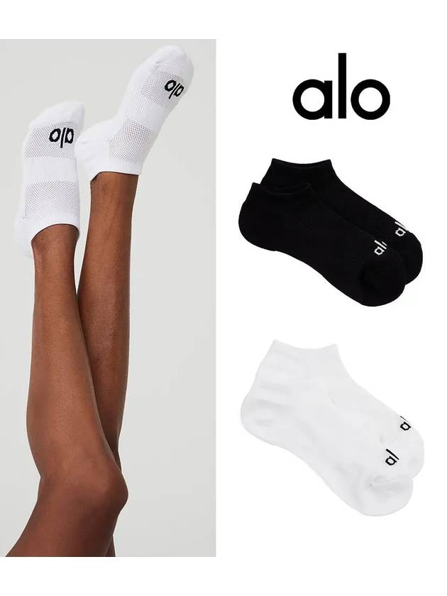 alo 알로 요가 일상 로고 삭스 양말 블랙 화이트