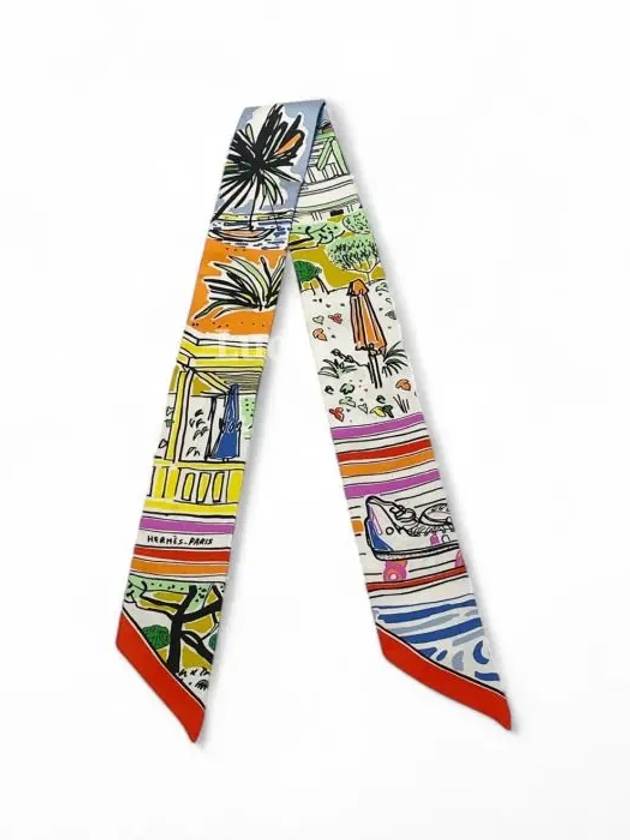 에르메스 라이유아 드에떼 실크 트윌리 방도 스카프 H063850S