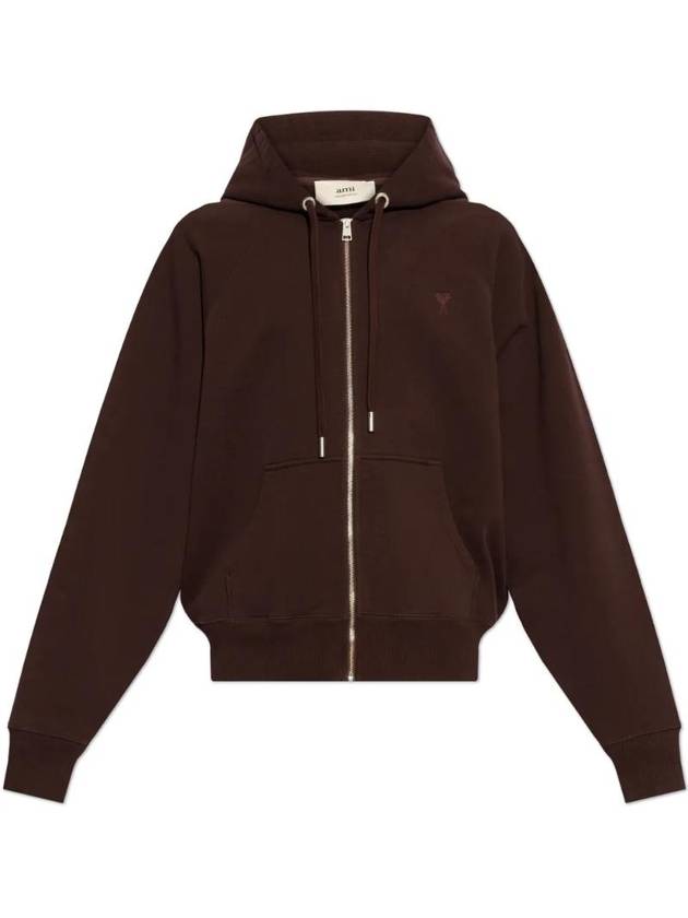 아미 코튼 후드집업 브라운