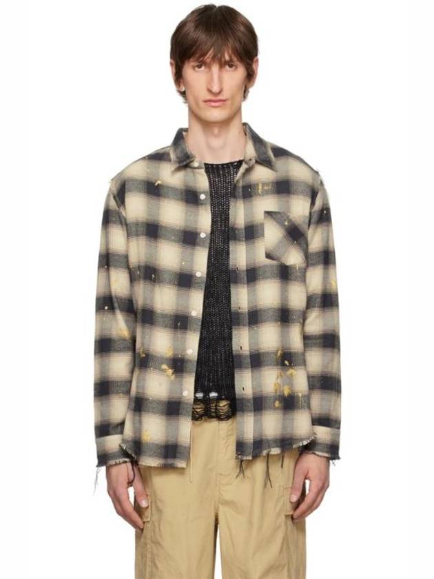 Black   Beige Shredded Shirt 241021M192009