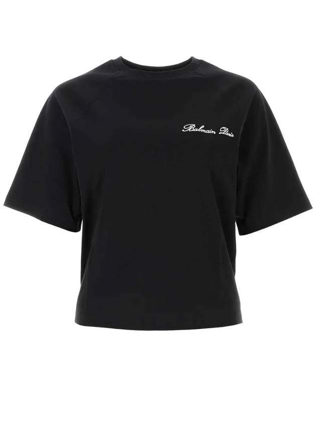 Balmain 시그니처 로고 크롭 티셔츠 CF1EG085BC68_EAB