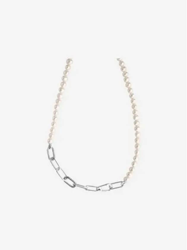 W 판도라 미 트리티드 프레쉬워터 컬쳐드 펄 네클리스 스털링 실버 화이트 W Pandora ME Treated Freshwater Cultured Pearl Necklace Sterling Silver White