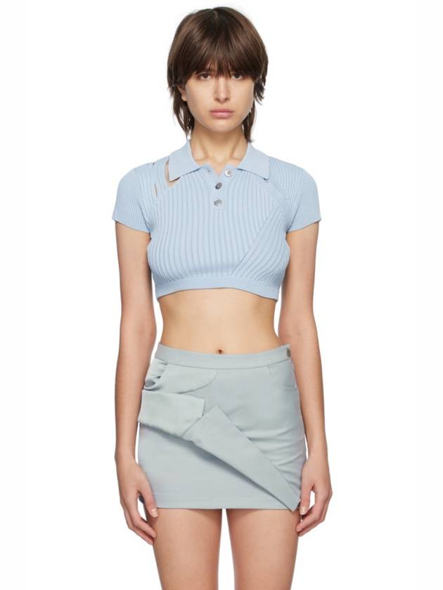블루 크롭 폴로 Blue Cropped Polo