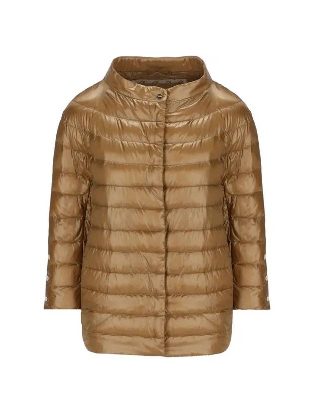 에르노 엘사 크롭 슬리브 다운 패딩 카멜