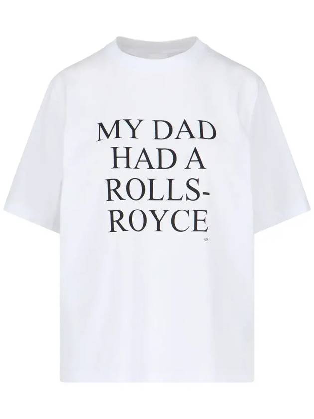 빅토리아 베컴 텍스트 프린트 크루넥 티셔츠 1124JTS005732A_WHITE