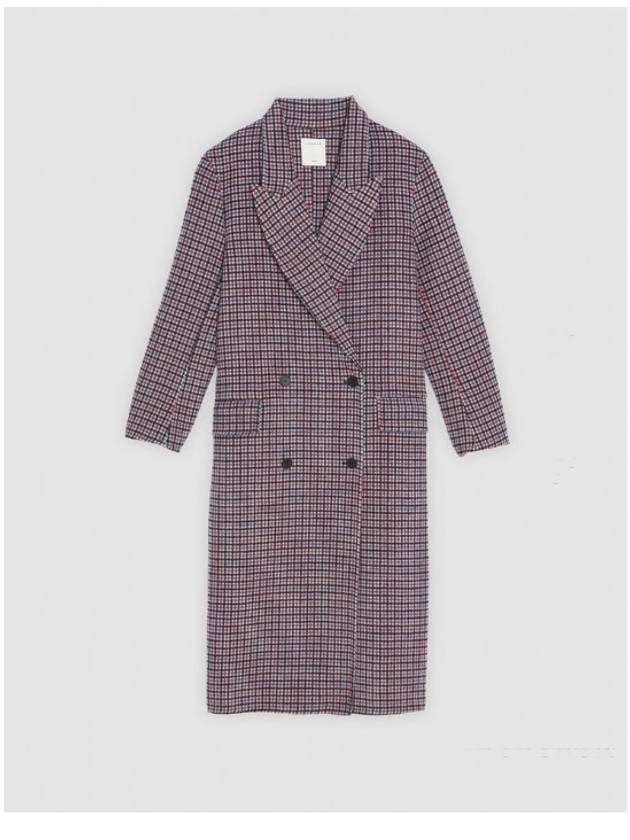 Sandro 산드로 울 프린트 체크 코트 산드로울코트