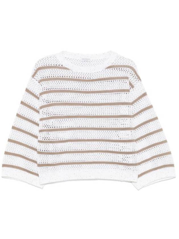 25SS 브루넬로 쿠치넬리 스웨터 MCO558900 COW29 White
