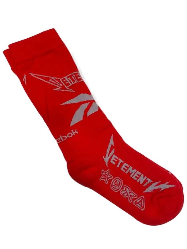 베트멍 DJ3472 번개 양말 레드 VETEMENTS