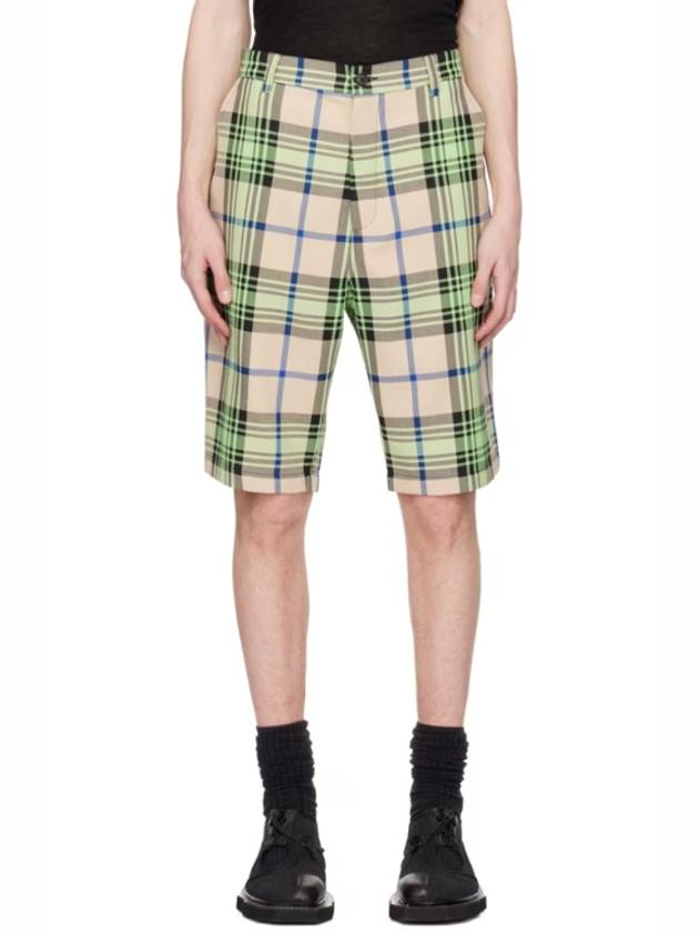 헨릭 빕스코브 베이지 그린 패스트 쇼츠 Mint Beige Check