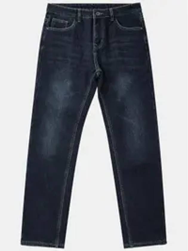 이카룩 남성 테이퍼드핏 데일리 기모 데님 진 블루