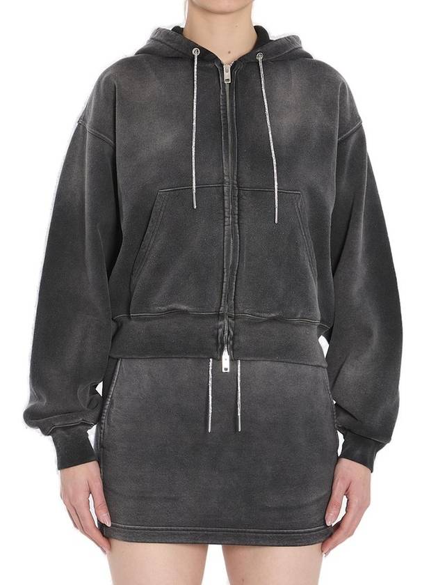 알렉산더 왕 크롭 지퍼업 후드 티셔츠