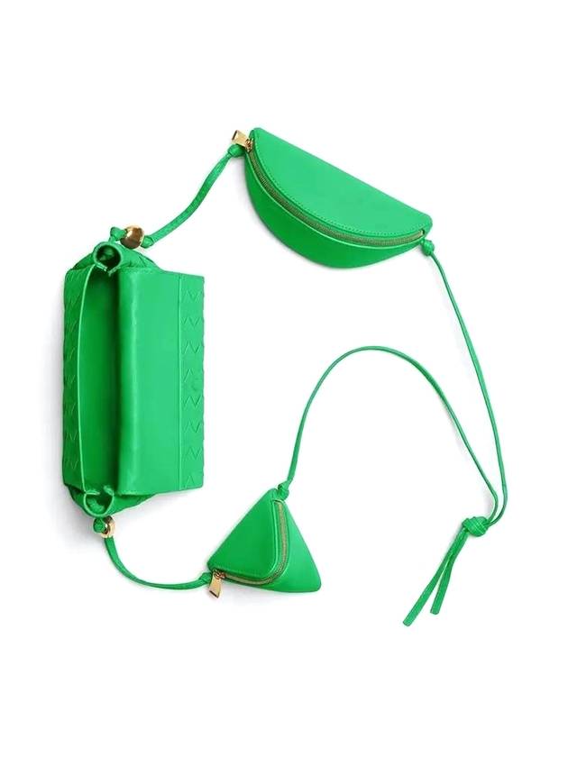보테가베네타 파우치 온 스트랩 크로스백 그린