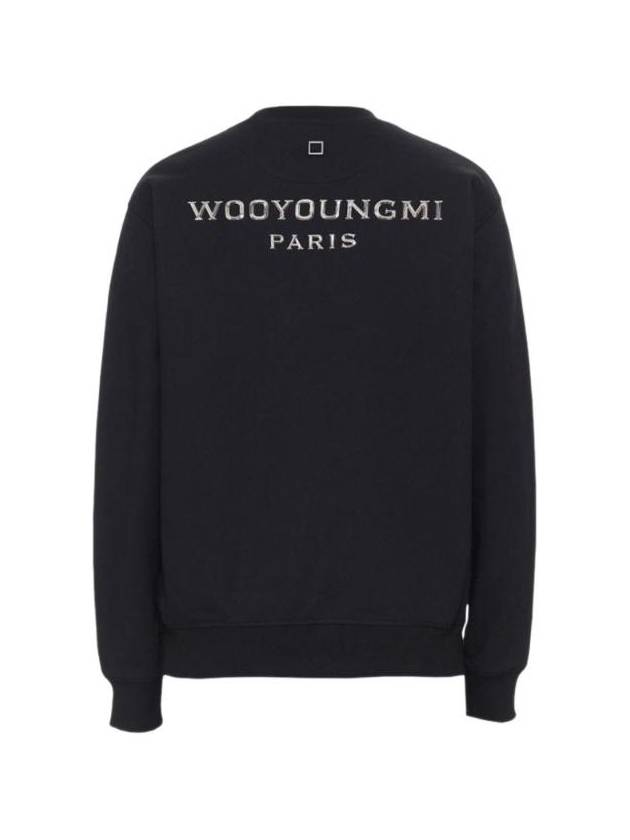 우영미 블랙 실버 크롬 백로고 스웨트셔츠 블랙   22FW W223TS28723B
