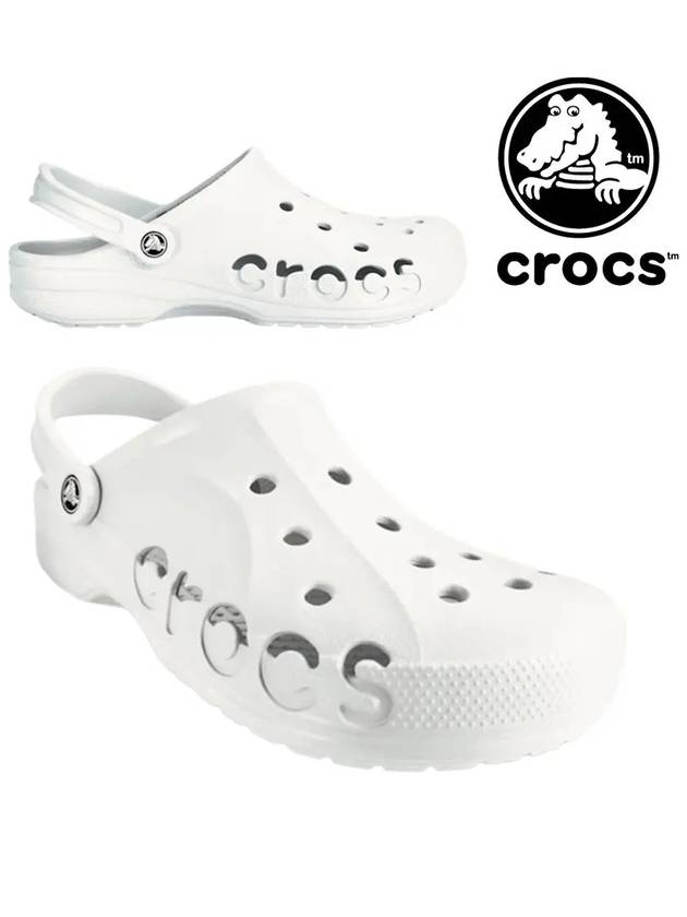 크록스 여성 시그니처 바야 클로그 슬리퍼 화이트