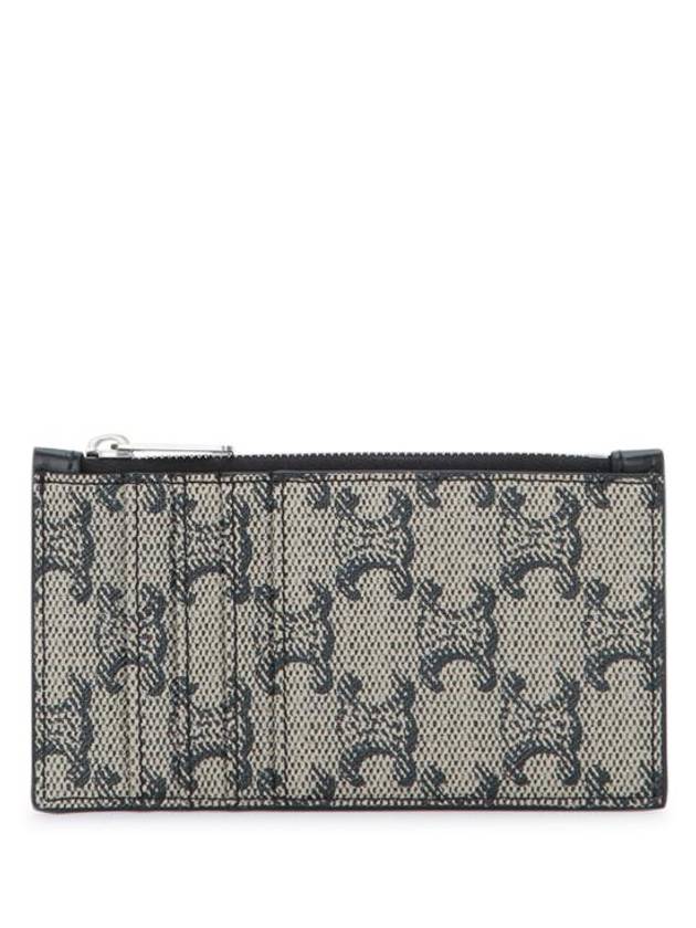 셀린느 트리옹프 집퍼 콤팩트 카드 지갑 베이지